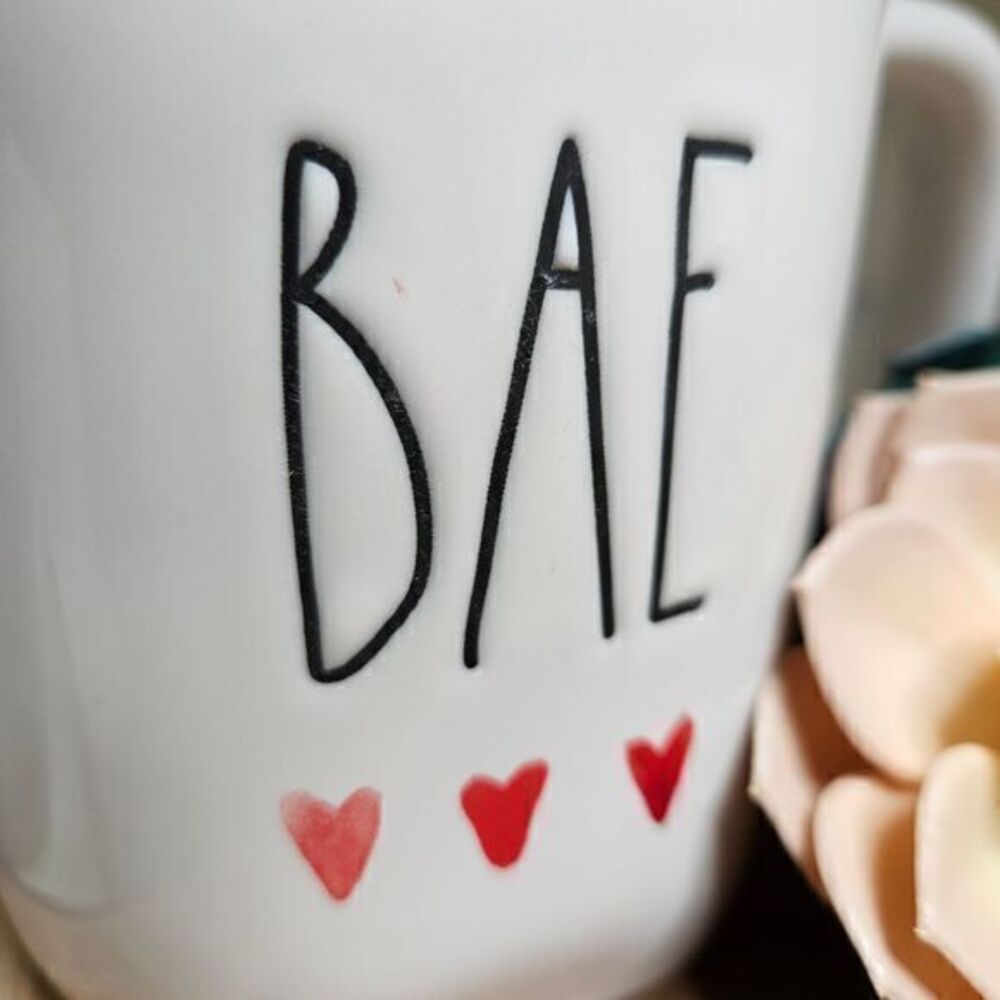 Rae Dunn CRAZY IN LOVE, BAE, SOUL MATE Artisan Magenta Love Set of 3 Mugs NEW - Picture 7 of 14